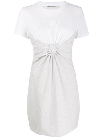 T By Alexander Wang Knotted T-shirt Dress - Grey