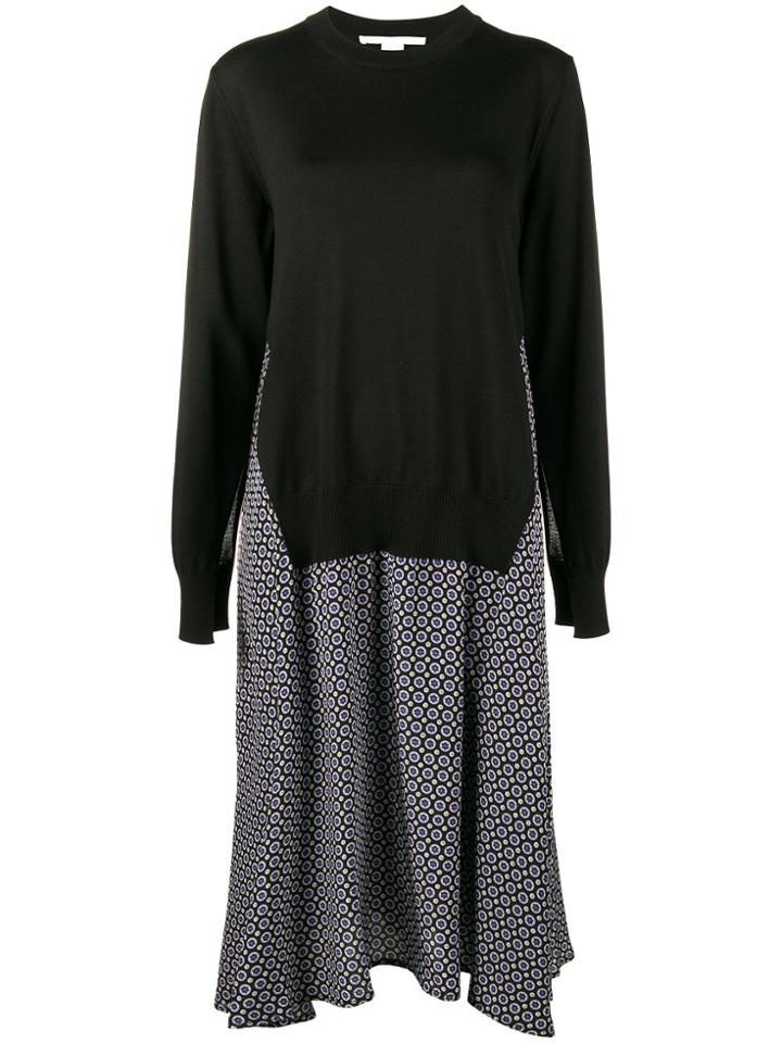 Stella Mccartney Printed Dress With Sweater Overlay - Blue