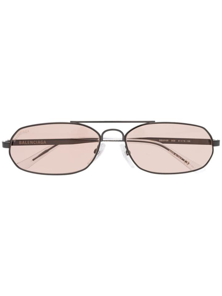 Balenciaga Eyewear Top Bar Narrow Sunglasses - Black