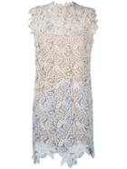 No21 - Floral Embroidered Dress - Women - Silk/polyester/acetate - 44, Nude/neutrals, Silk/polyester/acetate
