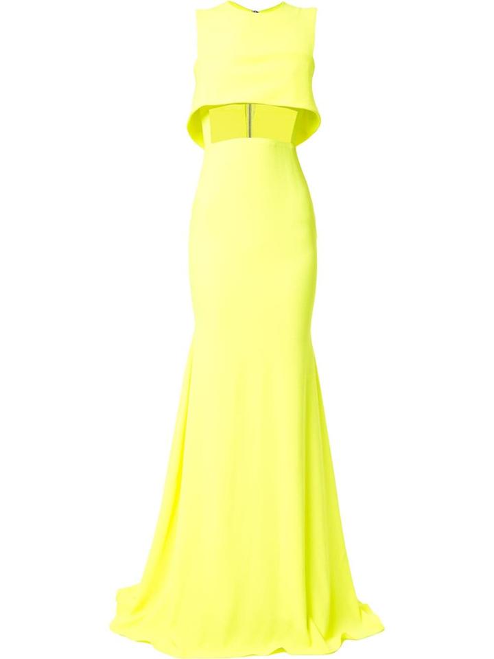 Alex Perry Luna Sheer Panel Gown - Yellow