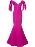 Marchesa Long Off-shoulder Gown - Pink