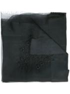 Faliero Sarti Floral Embroidered Scarf, Women's, Black, Silk/polyester/rayon