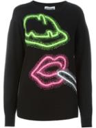 Moschino Neon Sign Jumper, Women's, Size: S, Black, Cotton