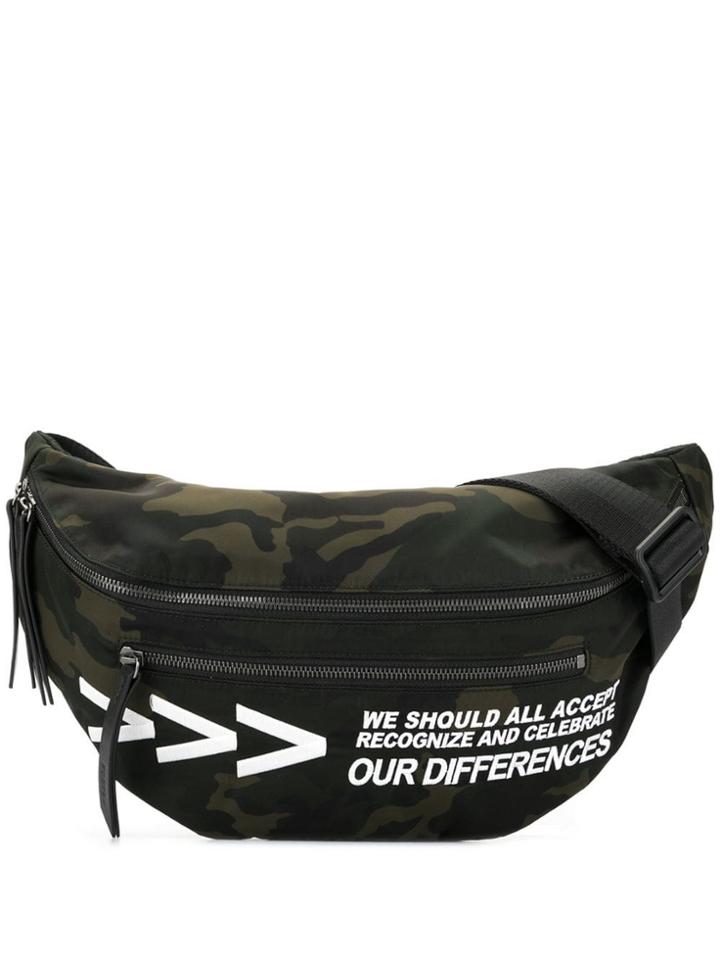Ports V Logo Camouflage Print Bum Bag - Green