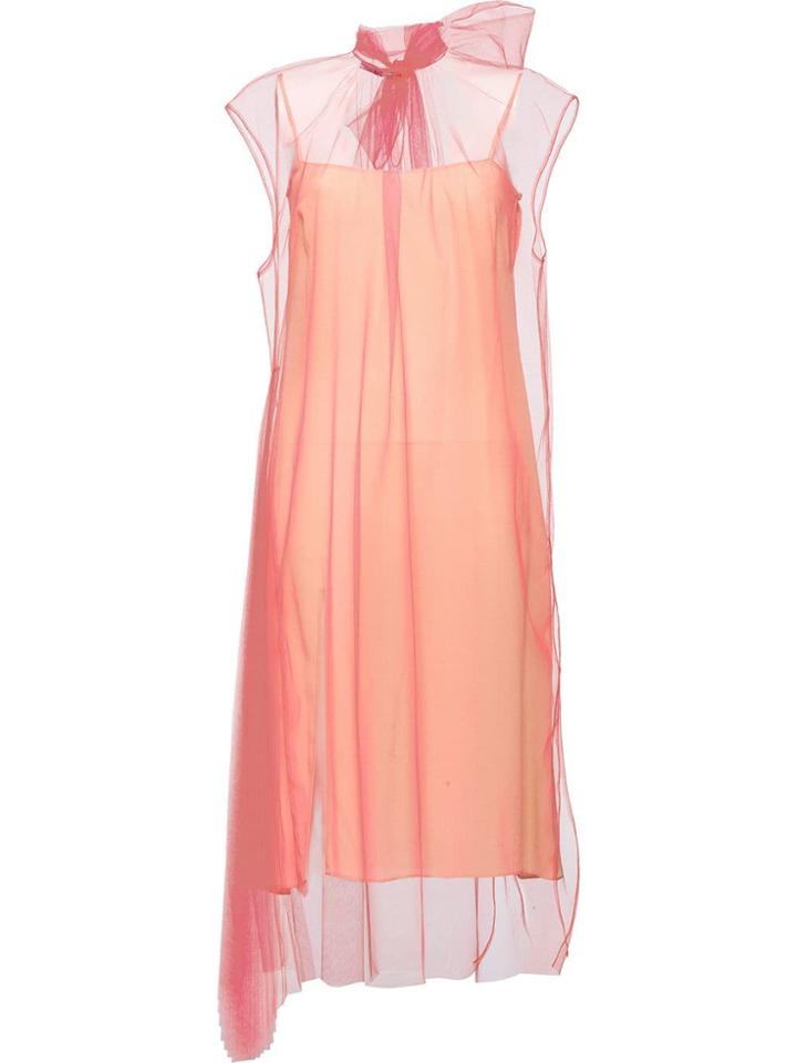 Prada Sleeveless Technical Organza Dress - Pink & Purple