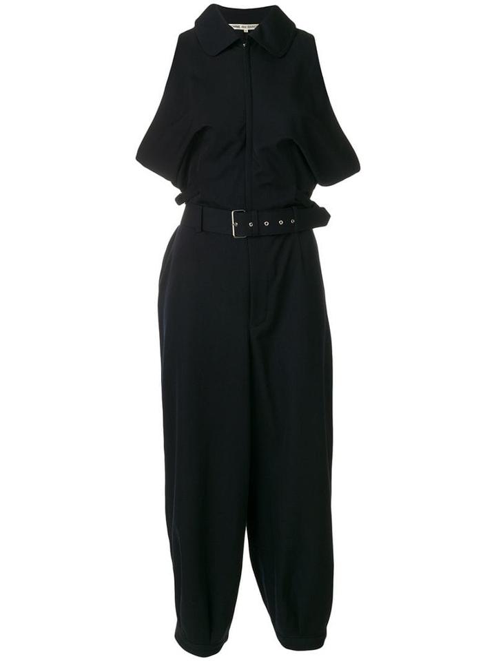 Comme Des Garçons Pre-owned Belted Sleeveless Jumpsuit - Blue