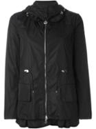 Moncler Hooded Windbreaker Jacket, Women's, Size: 4, Black, Polyamide
