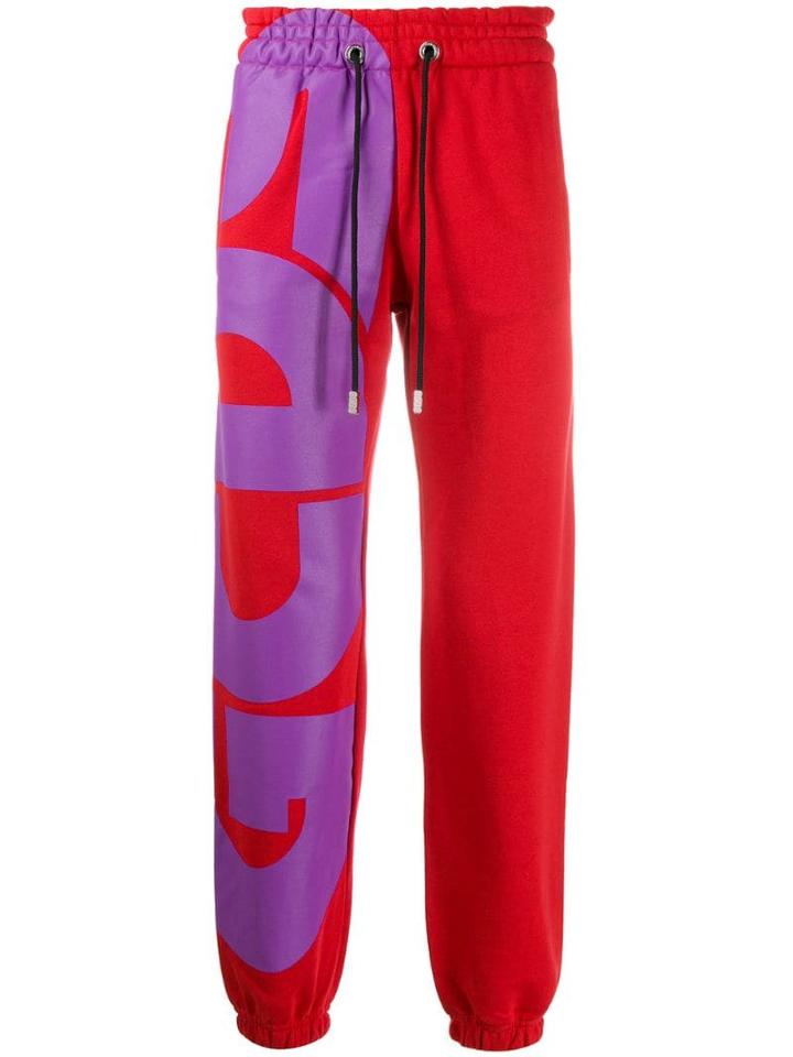 Gcds Logo Printed Track Pants - Red
