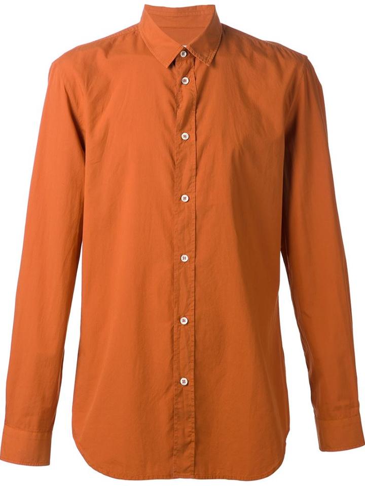 Maison Margiela Classic Casual Shirt, Men's, Size: 54, Yellow/orange, Cotton