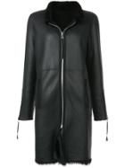 Oscar De La Renta Reversible Zip-up Coat - Black