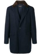 Loro Piana Fur-trim Fitted Coat - Blue