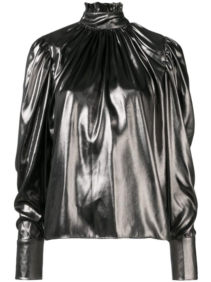 Federica Tosi High-neck Metallic Blouse - Silver