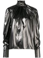 Federica Tosi High-neck Metallic Blouse - Silver