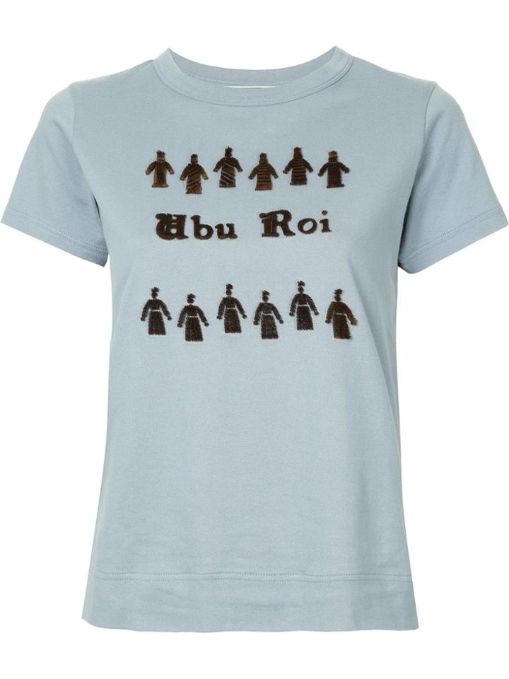 Tu Es Mon Trésor Ubu Roi Embroidered T-shirt - Blue