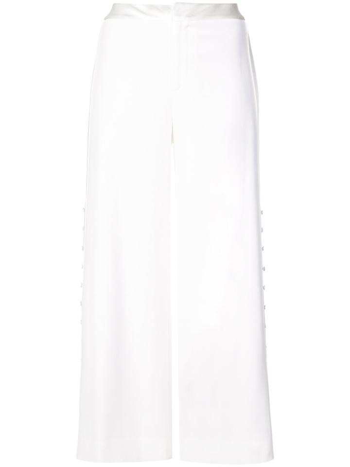 Jonathan Simkhai Buttoned Sides Wide Leg Trousers - White
