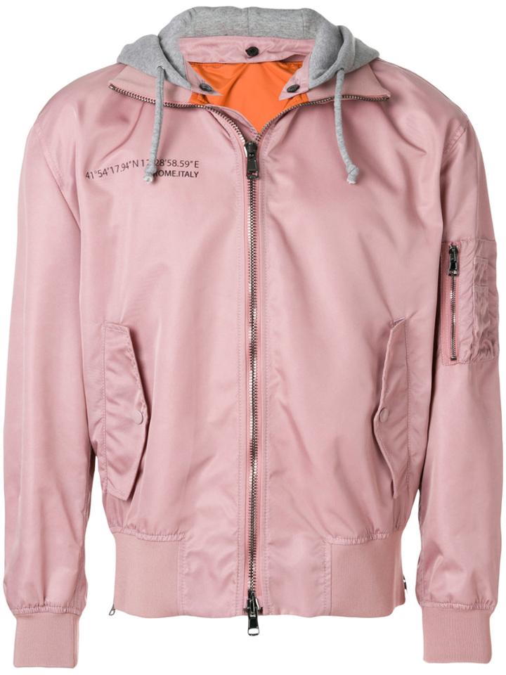 Valentino Hooded Bomber Jacket - Pink & Purple