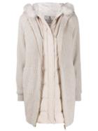 Brunello Cucinelli Ribbed Knit Parka - Neutrals