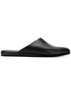 Santoni Leather Slippers - Black