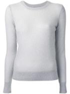 Michael Kors Semi-sheer Jumper, Women's, Size: Xs, Grey, Nylon/cashmere