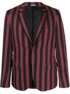 Lanvin Two Tone Striped Blazer - Red