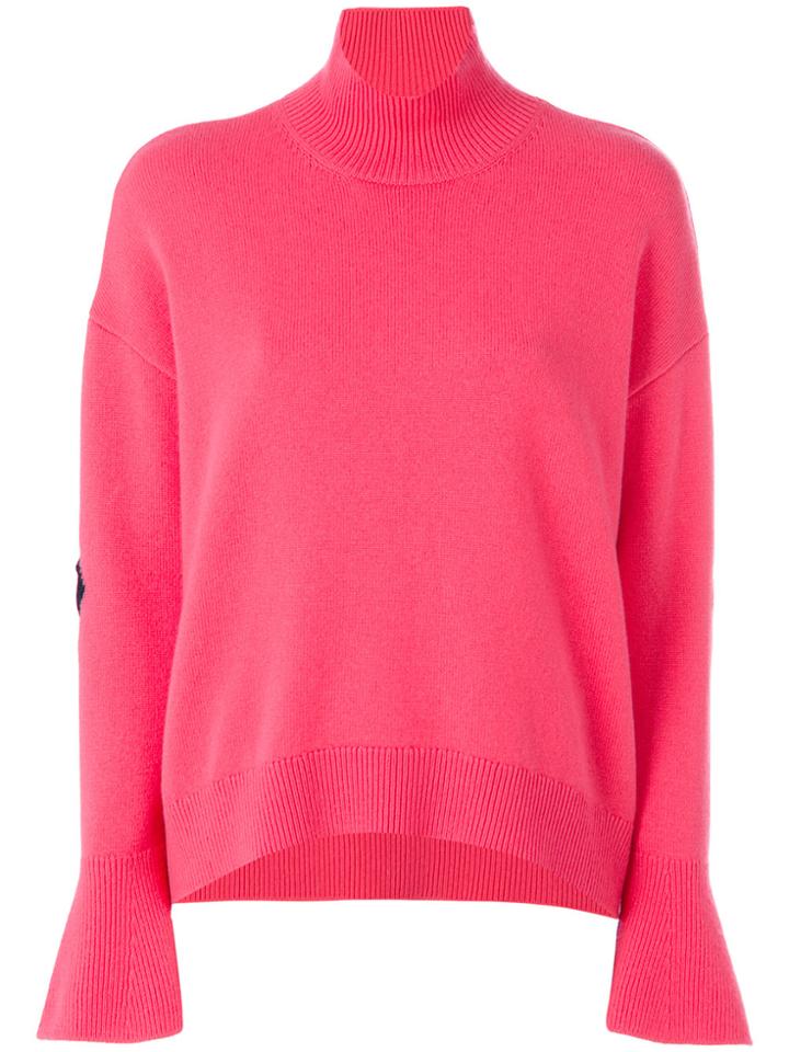 Mrz Elbow Patch Sweater - Pink & Purple