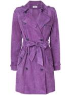 Desa 1972 Double Breasted Trench Coat - Pink & Purple
