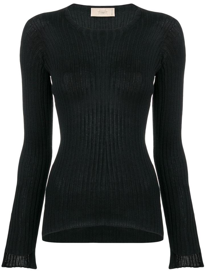 Maison Flaneur Ribbed-knit Top - Black