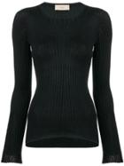 Maison Flaneur Ribbed-knit Top - Black