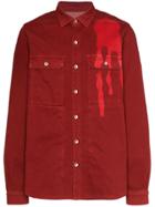 Rick Owens Drkshdw Spill Detail Shirt - Red