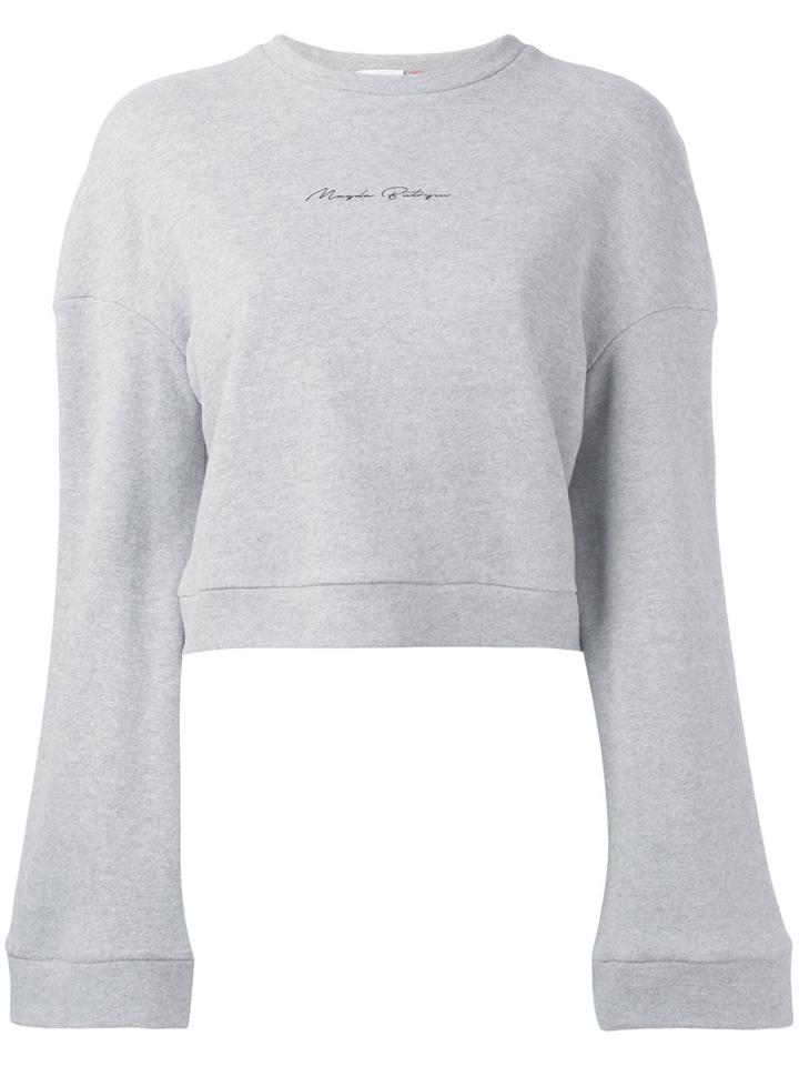 Magda Butrym - Cropped Sweatshirt - Women - Cotton - 36, Grey, Cotton