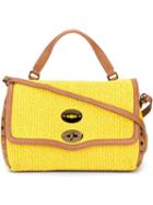 Zanellato Small Postina Satchel, Women's, Yellow/orange, Leather/straw