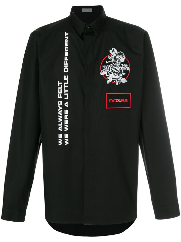 Dior Homme Appliqué Badge Shirt - Black