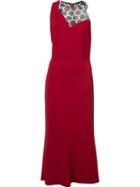 Roland Mouret Round Neck Fitted Dress, Women's, Size: 8, Red, Nylon/spandex/elastane/acetate/viscose