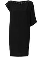 8pm Eyelet Detailed Asymmetric Sleeves Dress - Black