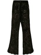 Dolce & Gabbana Flared Lace Trousers - Black