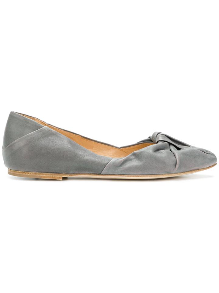Ink Draped Ballerina Pumps - Grey