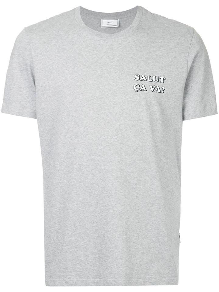 Ami Alexandre Mattiussi Salut Ça Va? T-shirt - Grey