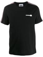 Les Hommes Urban Stripe Panelled T-shirt - Black