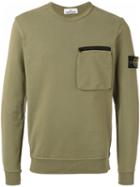Stone Island Chest Pocket Sweatshirt, Men's, Size: Xxl, Green, Cotton
