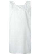 Maison Margiela Apron Front Shift Dress, Women's, Size: 46, White, Cotton/linen/flax