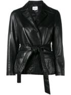 Ganni 'passion' Wrap Jacket, Women's, Size: Large, Black, Leather/polyester