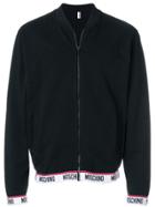 Moschino Logo Stripe Zipped Sweater - Black