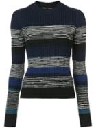 Proenza Schouler Striped Rib Crewneck - Black
