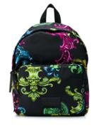 Versace Jeans Couture Baroque Print Logo Backpack - Black