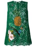 Dolce & Gabbana Sequinned Lace Top, Women's, Size: 38, Green, Polyamide/cotton/viscose