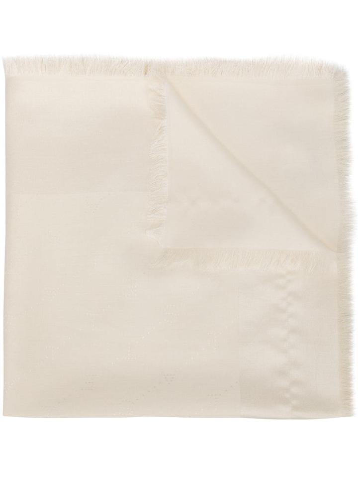 Stella Mccartney Frayed Scarf - White