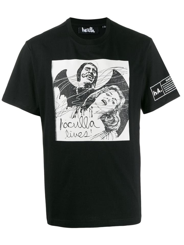 Haculla Printed Cotton T-shirt - Black