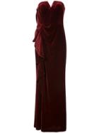 Aidan Mattox Ruched Detail Evening Dress - Red