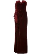 Aidan Mattox Ruched Detail Evening Dress - Red